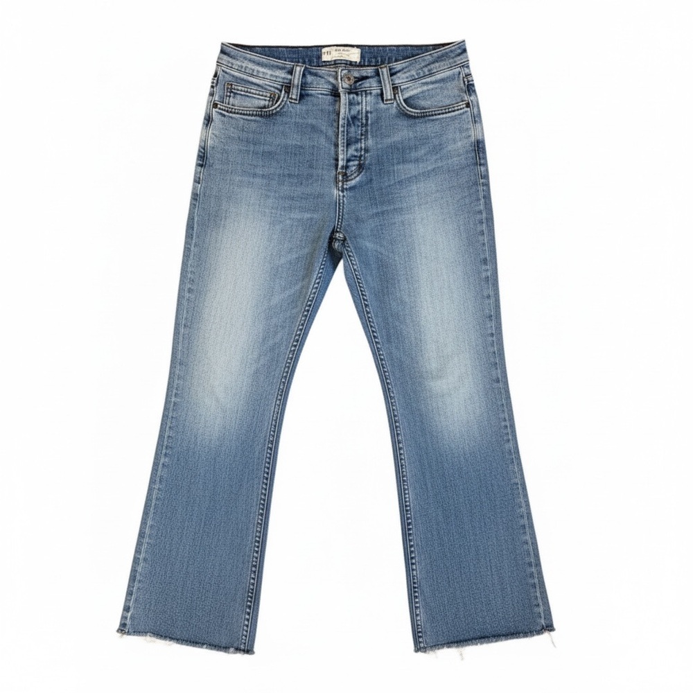 Free People High Rise Straight Crop Raw Hem Jeans | Size 27